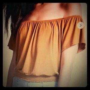 Mustard Off Shoulder Top!